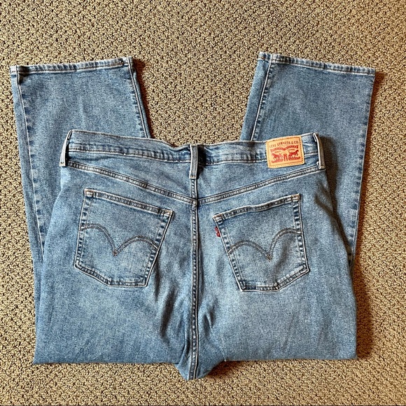 Levi’s Ribcage Straight High Rise Button Fly Ankle Denim Blue Jeans Women’s 20W - Picture 15 of 15